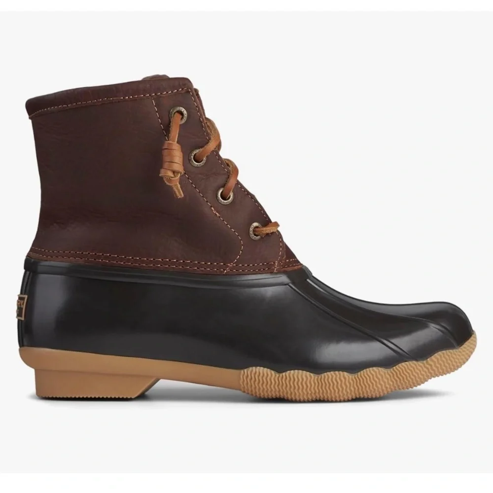 NWT Sperry Women's Saltwater Boots   Tan/Dark Brown